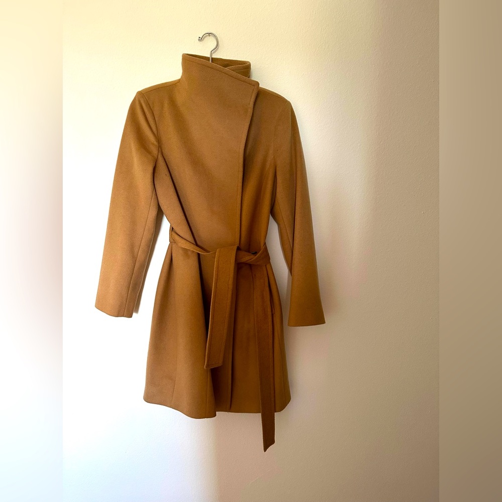 Long, Camel Peacoat with Removable Belt - Never Been Worn